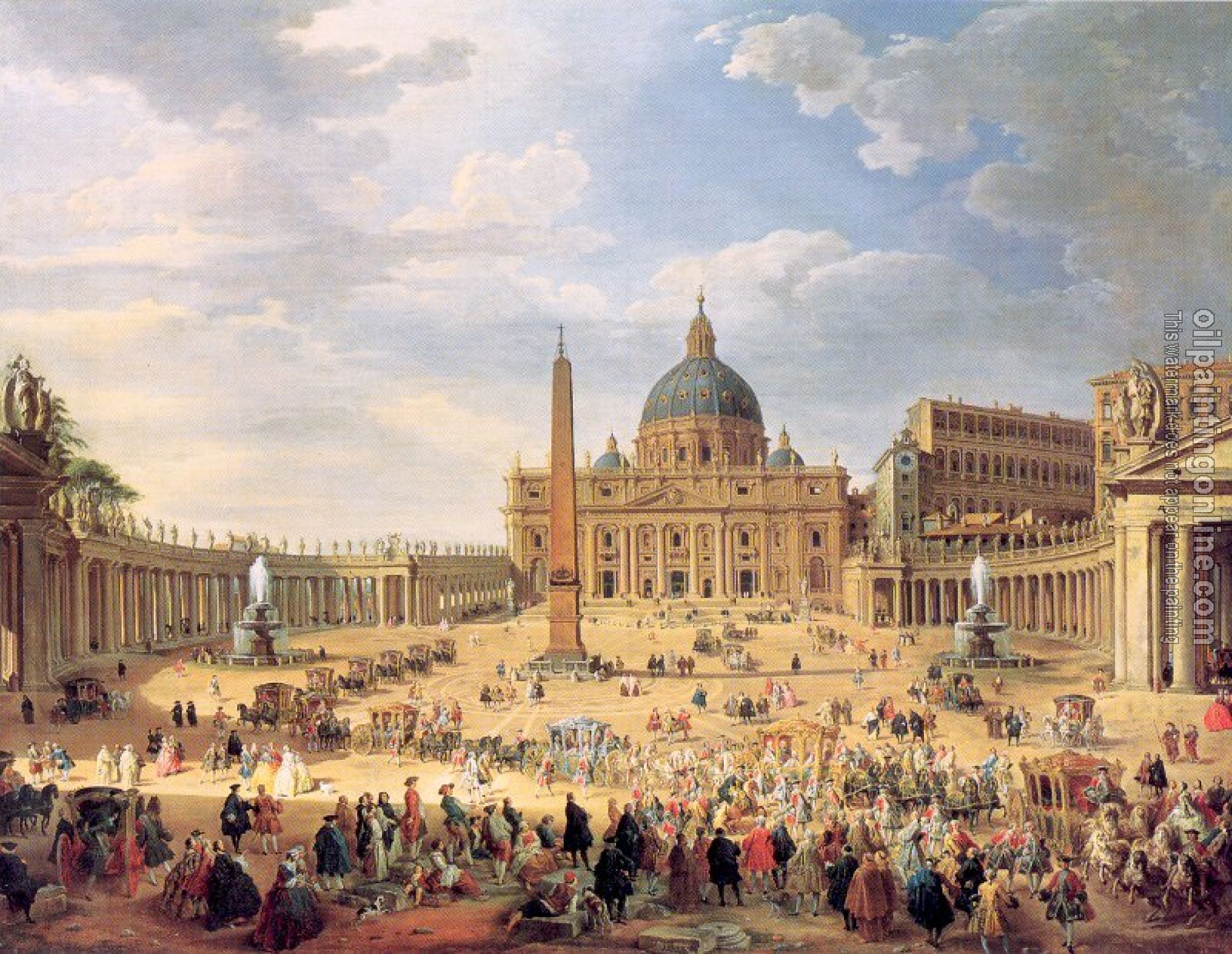 Panini, Giovanni Paolo - Departure of Duc de Choiseul from the Piazza di St. Pietro